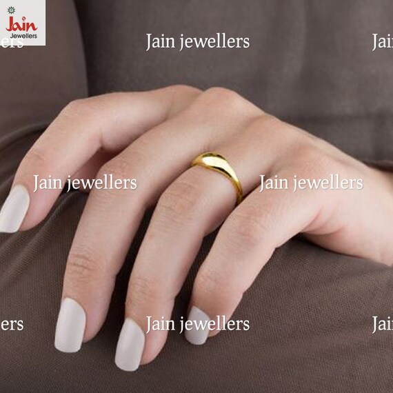 Handmade Solid Gold Curve Ring: Unique Wedding Ba… - image 3