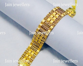 Handmade 18k/22k Yellow Gold Link Bracelet - Men's Luxury Jewelry