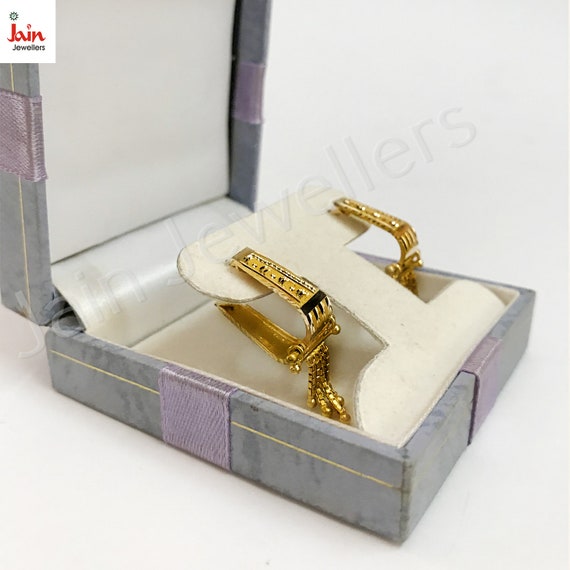 Hallmark Certified 22Kt Solid Yellow Gold Drop Ea… - image 5