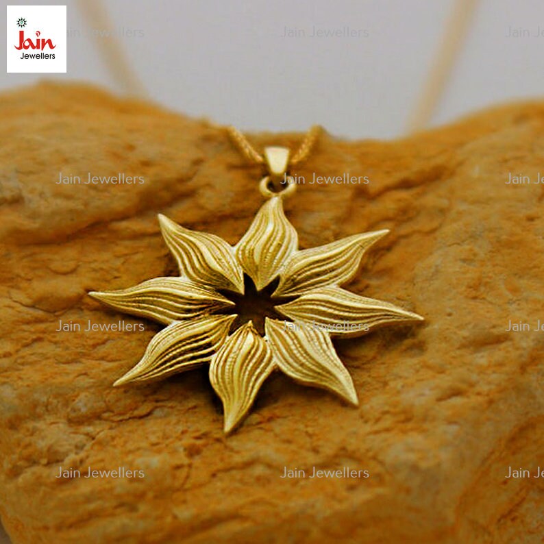 14 Kt, 18 Kt, 22 Kt Yellow Gold Sunshine Chain Pendant