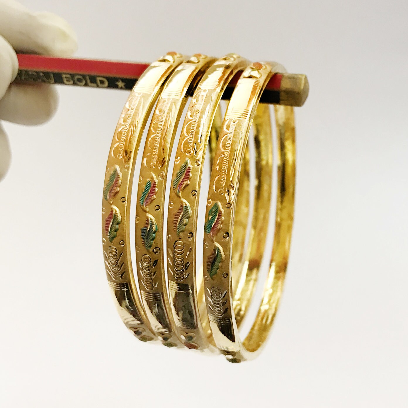 Multi Color Tricolor 7 Day Jewelry 14k 18K Gold Filled Religious Gold 7  Bangles Semanario En Oro Laminado Tricolor