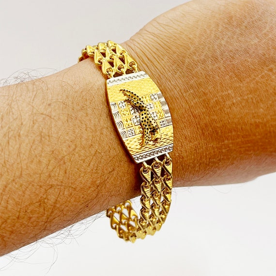 Fine Jewelry 18kt 22kt Yellow Real Gold Panther Bracelet