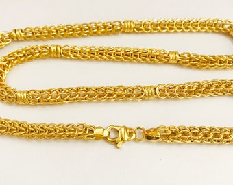 DUBAI CHAIN DESIGN 20K 22K YELLOW GOLD SELECT YOUR SIZE MEN MAN