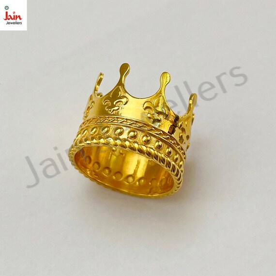 Handmade 18k/22k Solid Gold Ring: Unique Kings Cr… - image 4