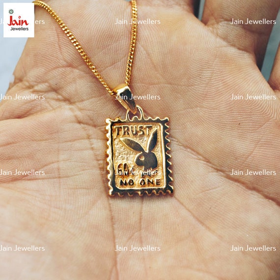 Playboy Pendant 2.00 Ct Round Cut Diamond 14K Yellow Gold
