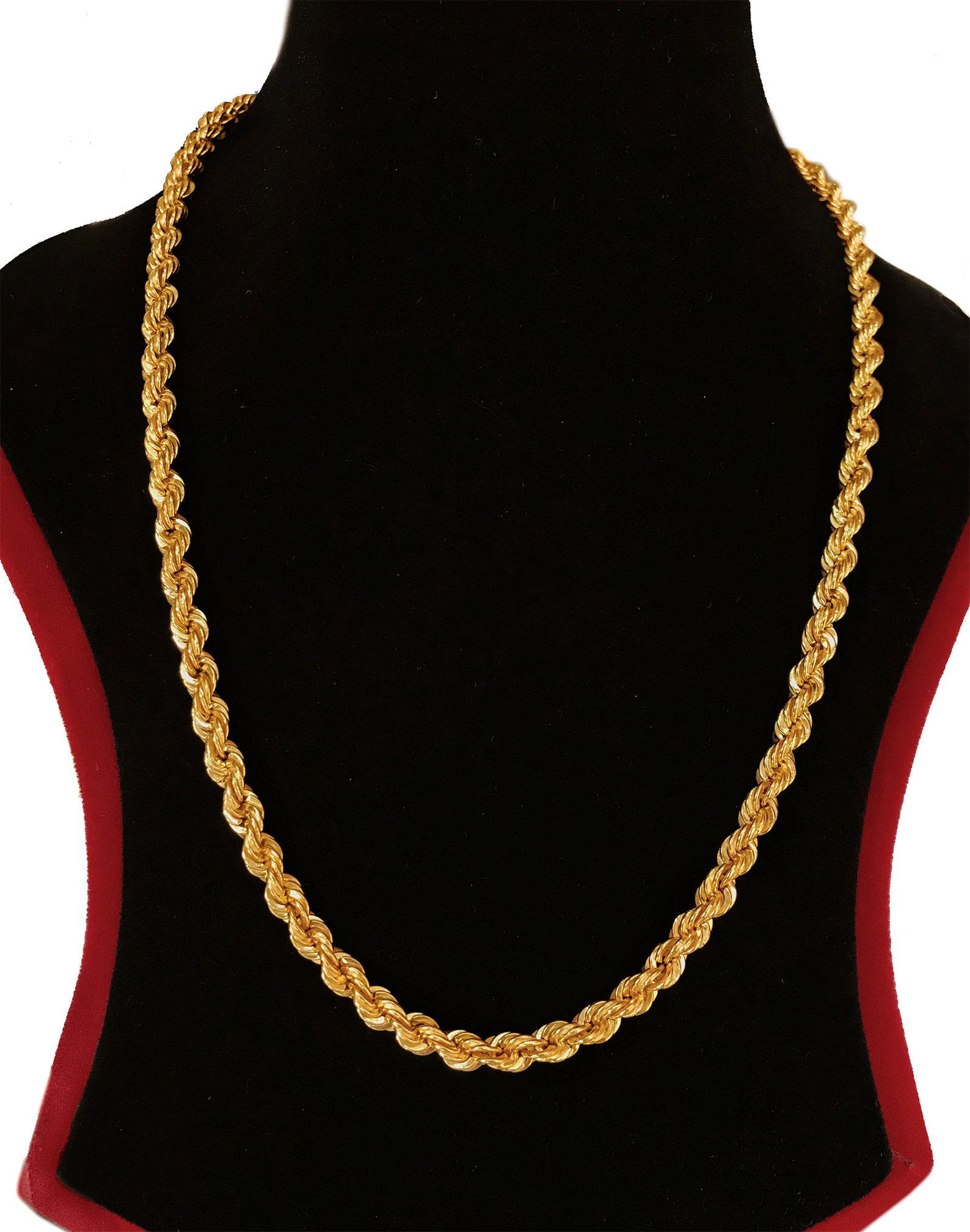 Fine Jewelry 18 Kt 22 Kt Real Solid Yellow Gold Silken Rope - Etsy