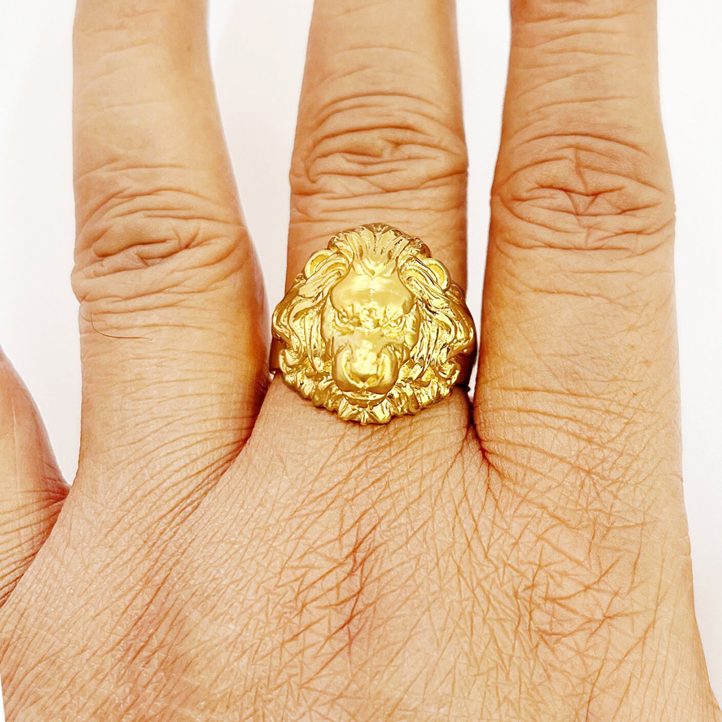 MayiaHey Gold Lion Ring,Gothic Cross Lion Ring for Men, Iced India | Ubuy