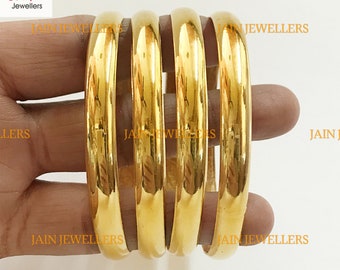 Pulsera de oro auténtico de alto brillo hecha a mano: 14K, 18K, 22K