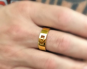 14K, 18K, 22K Real Solid Yellow Gold Round Promise Wedding Band Ring, Hallmark Handmade Unique Band Ring For Men