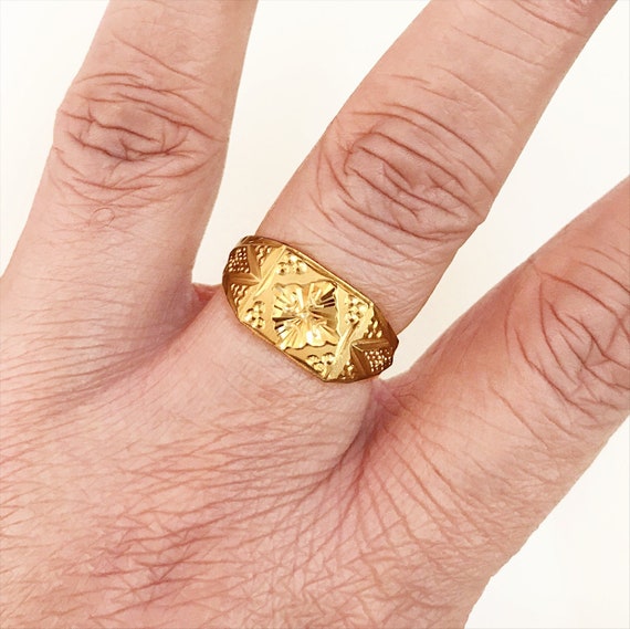 SPE Gold -22k Square Shape Gold Men's Ring - for Men's