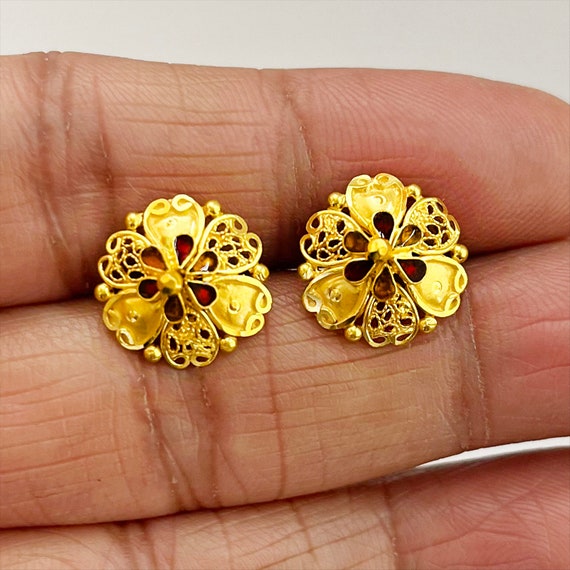 Trendy Golden leaf handmade earrings at ?1050 | Azilaa