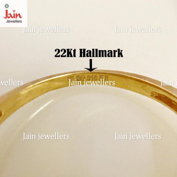 22kt Solid Gold Ring: Handmade Gemstone Wedding E… - image 8
