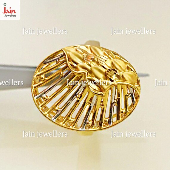 22Kt Solid Yellow Gold Ring: Handmade Vintage Eng… - image 3