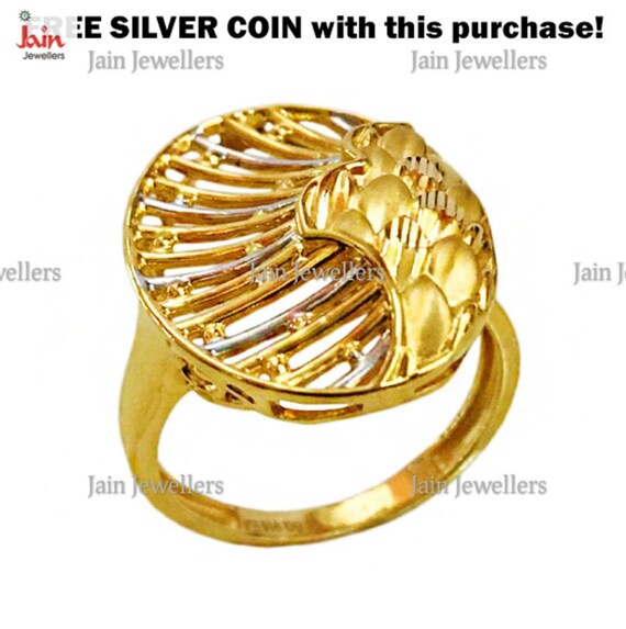 22Kt Solid Yellow Gold Ring: Handmade Vintage Eng… - image 2