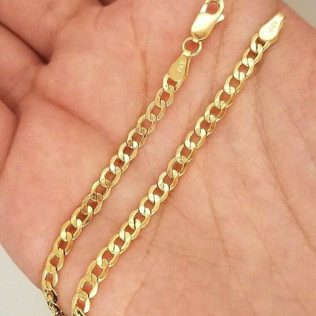 Fine Jewelry 18kt, 22kt Yellow Real Gold Rope Chain Bracelet, Hallmark