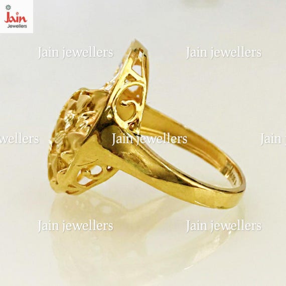 22Kt Solid Yellow Gold Ring: Handmade Vintage Eng… - image 7