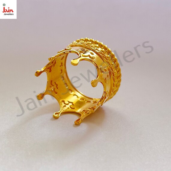 Handmade 18k/22k Solid Gold Ring: Unique Kings Cr… - image 9