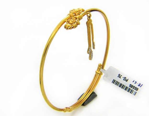 Jabel's Pink and Green Gold Wide Stackable Floral Bangle Bracelet (2.5 –  Bella's Fine Jewelers