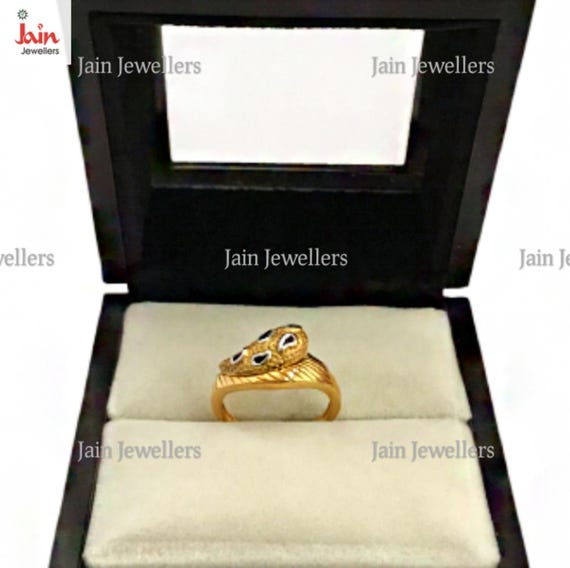 22kt Solid Gold Ring: Handmade Gemstone Wedding E… - image 9