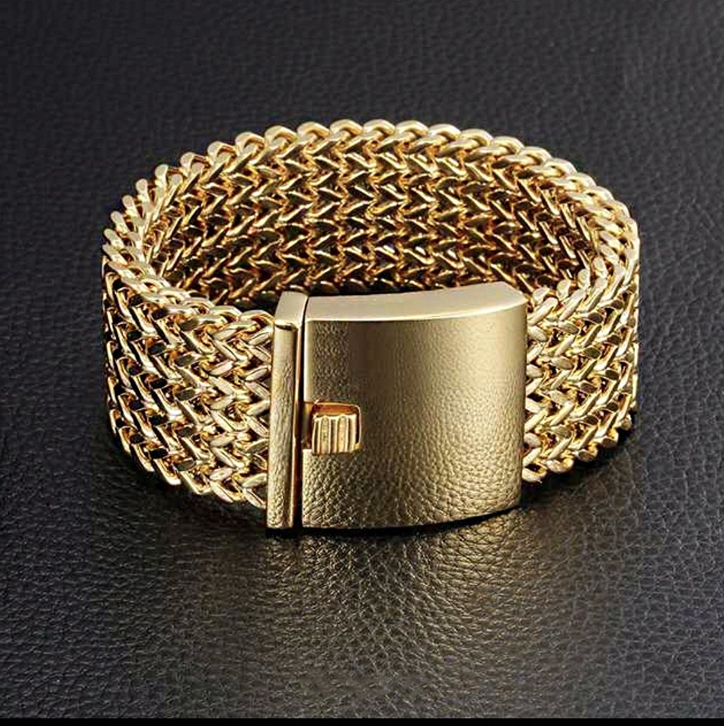15MM Gold Bracelet Classic Men's and Women's 24K Gentleman Hip Hop  Brilliant Luxury Jewelry Pulseira Feminina Gift - AliExpress