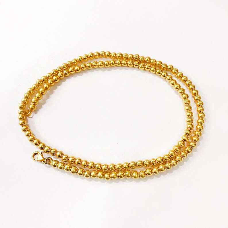 14 Kt 18 Kt 22 Kt Real Solid Yellow Gold Beaded Chain - Etsy