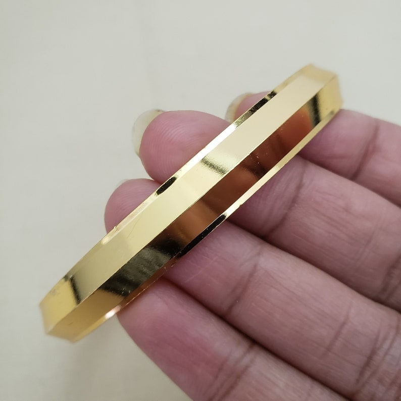 18K 22K Real Yellow Gold Kada Charm Bracelet Hallmark Stamped