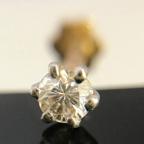 14kt 18kt Yellow Gold Diamond Nosepin Hallmark Stamped 0.17ct I