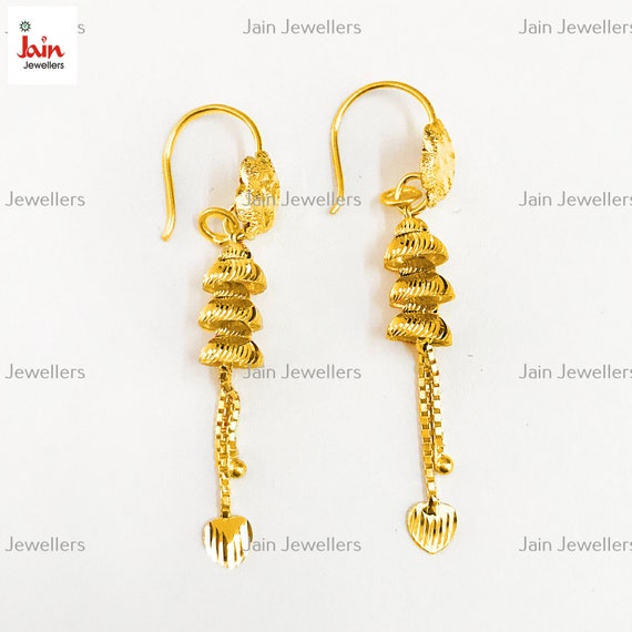 Fine Jewelry 18K Real Solid Yellow Gold Earrings Hallmark Stamped Handmade Designer Heart Dangle Drop Earrings Women s Valentine Earrings Etsy Canada