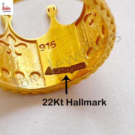 Handmade 18k/22k Solid Gold Ring: Unique Kings Cr… - image 6