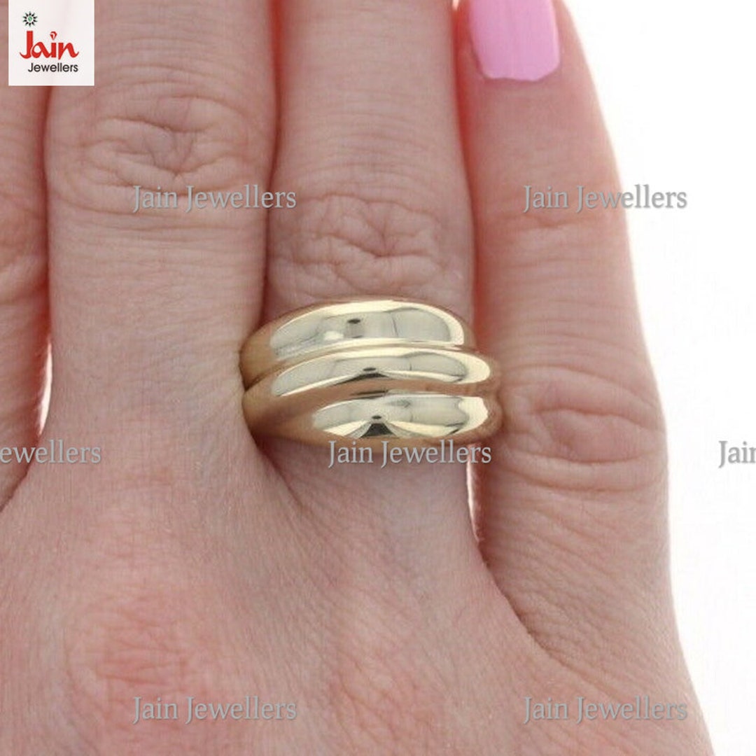 18 Kt, 22kt Hallmark Stamped Yellow Real Gold Croissant Dome