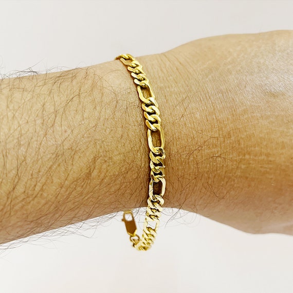 Gold Plated Figaro Chain Bracelet – Something Different Shopping