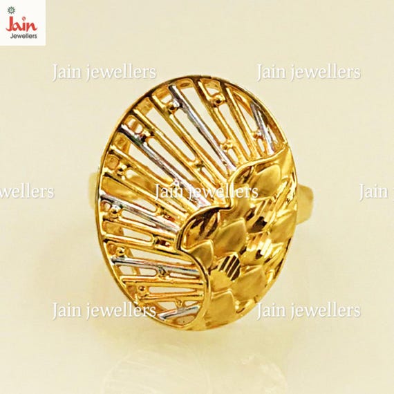 22Kt Solid Yellow Gold Ring: Handmade Vintage Eng… - image 4