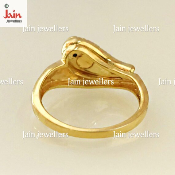 22kt Solid Gold Ring: Handmade Gemstone Wedding E… - image 7