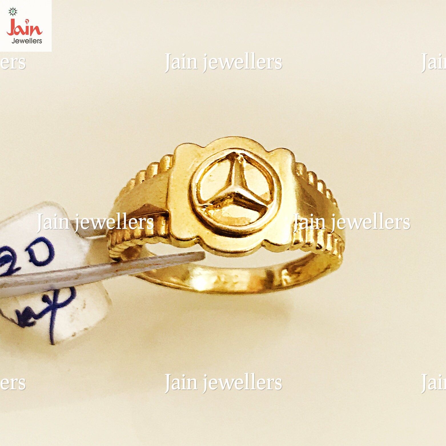 Handmade 14K Gold Mercedes Signet Ring: Unique Vintage Style - Etsy