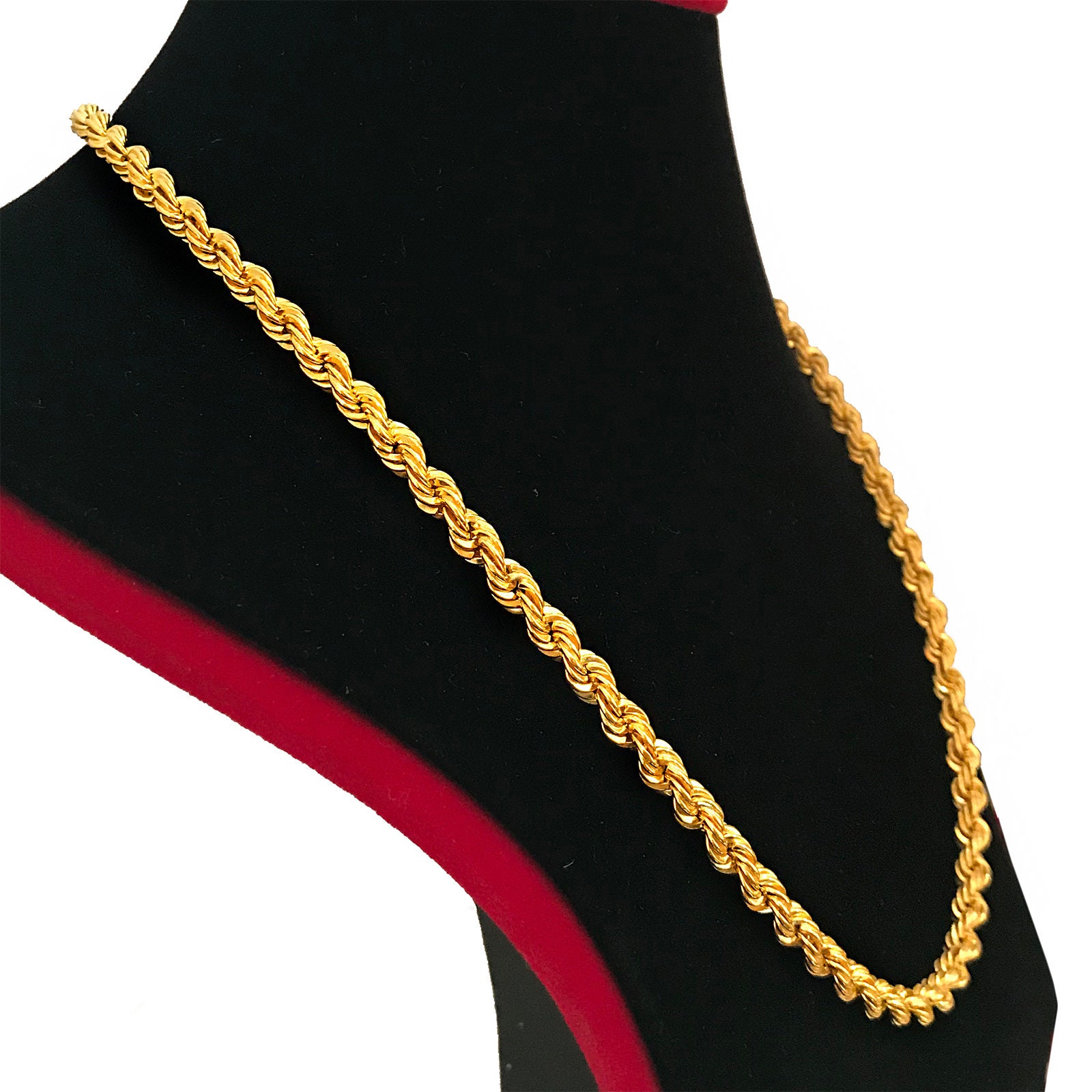 Fine Jewelry 18 Kt 22 Kt Real Solid Yellow Gold Silken Rope - Etsy