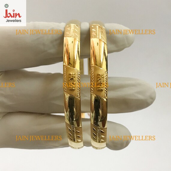 【美品】human made bangle gold Handmade 18k/22k Solid Gold Bangle: Women's Slip-on Bracelet, Size