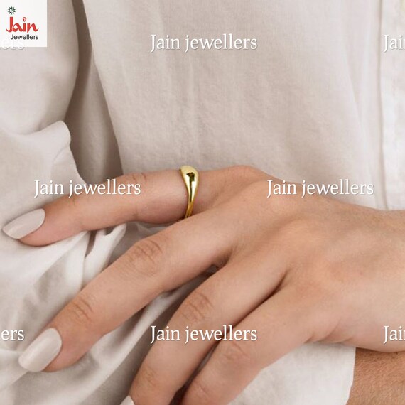 Handmade Solid Gold Curve Ring: Unique Wedding Ba… - image 4