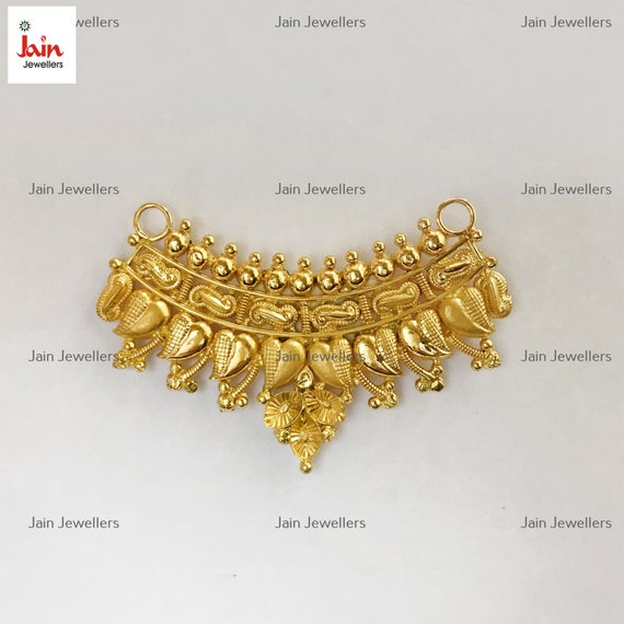 Fine Jewelry 18 Kt 22 Kt Real Solid Yellow Gold Pendant Vintage Pendant Hallmark Certified Handmade Indian Women s Chain Pendant Etsy
