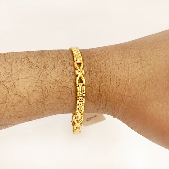 Buy Real Gold Design Pure Gold Plated Wedding Bracelet For Men