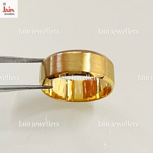 18Kt, 22Kt Real Solid Yellow Gold Hallmark Certified Handmade Band Ring, Plain Engagement Wedding Men's Band Ring