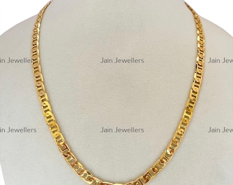 Collar de oro macizo Mariner Link para hombre: cadena gruesa de 18 quilates/22 quilates (6,06 mm).