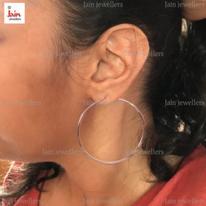 14/18K Rose Gold Hoop Earrings: Handmade Dangle Drop Wire Earrings