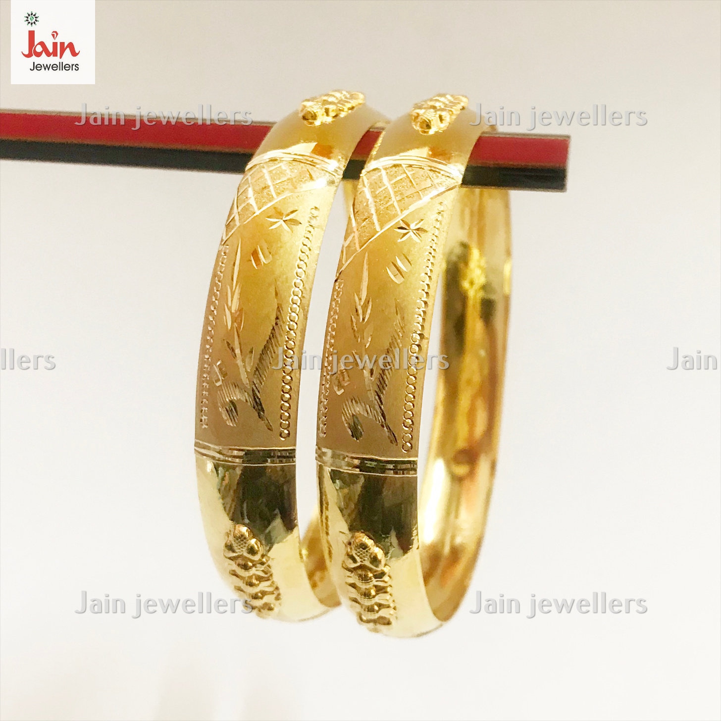 Handmade 22K Gold Indian Bangle Bracelet: Slip-on Design - Etsy
