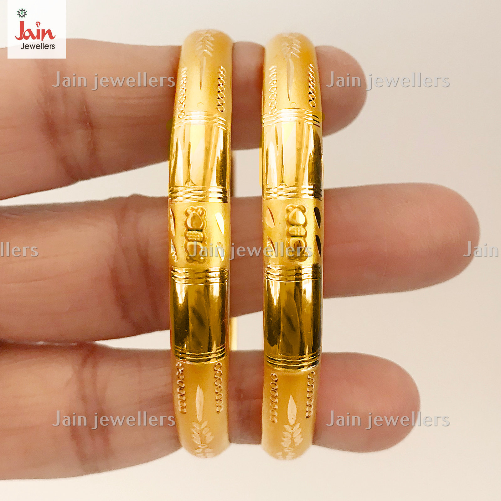 Handmade 22K Gold Indian Bangles: Rare Hallmark Slip-on Design - Etsy