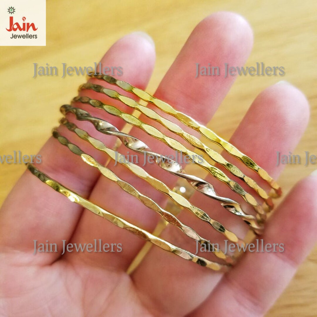【美品】human made bangle gold Handmade 18kt/22kt Yellow Gold Bangles: Minimalist Solid Gold