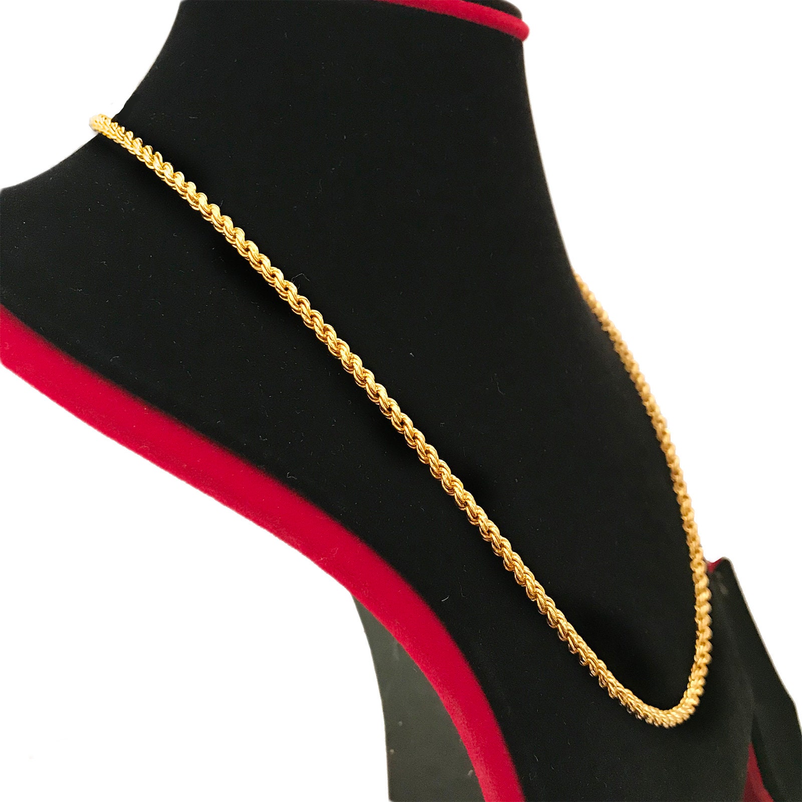 Fine Jewelry 18 Kt, 22 Kt Real Solid Yellow Gold Silken Rope Chain ...