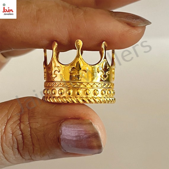 Handmade 18k/22k Solid Gold Ring: Unique Kings Cr… - image 3