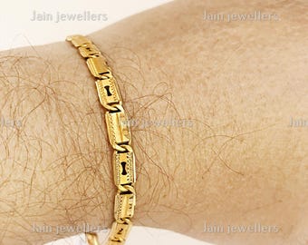 Handmade 18k Solid Yellow Gold Byzantine Bracelet, 6mm Wide