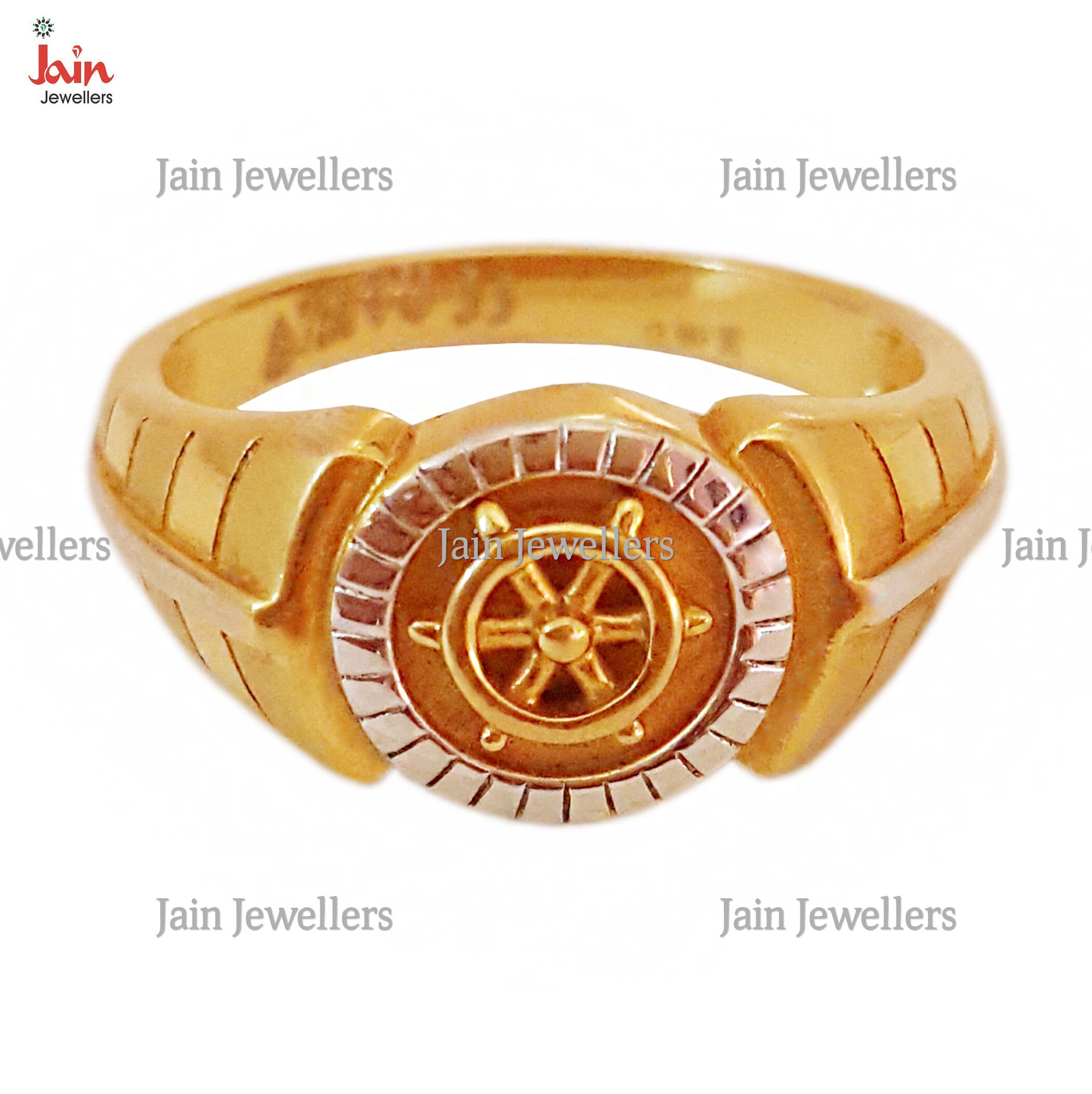 Fine Jewelry 18 Kt Real Solid Yellow Gold Ring, Hallmark