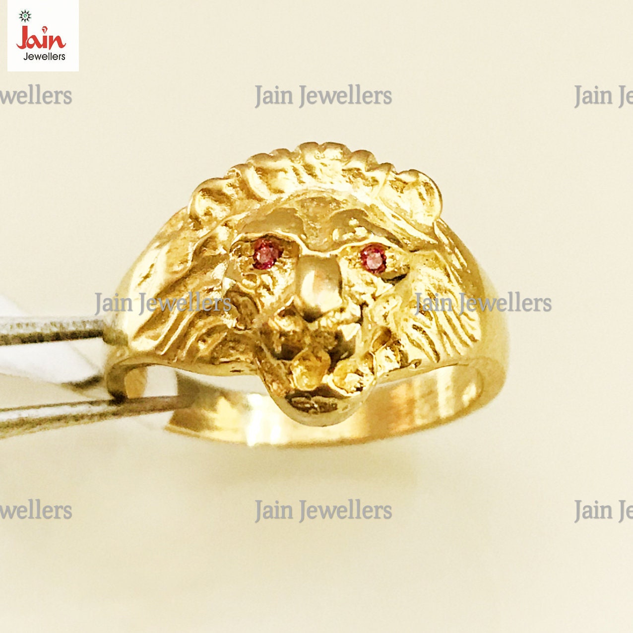 Gold ring lion face discount